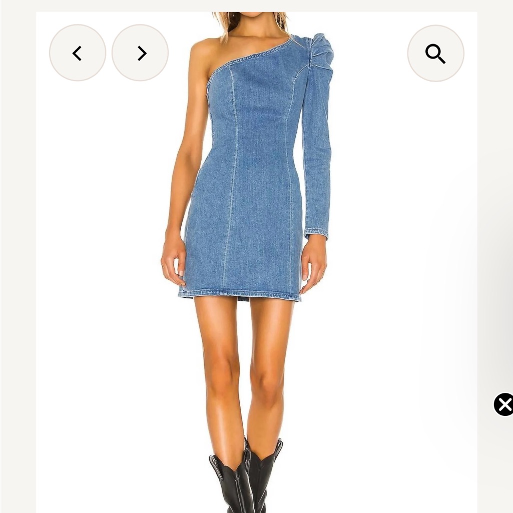 Grlfrnd Denim One-Shoulder Dress